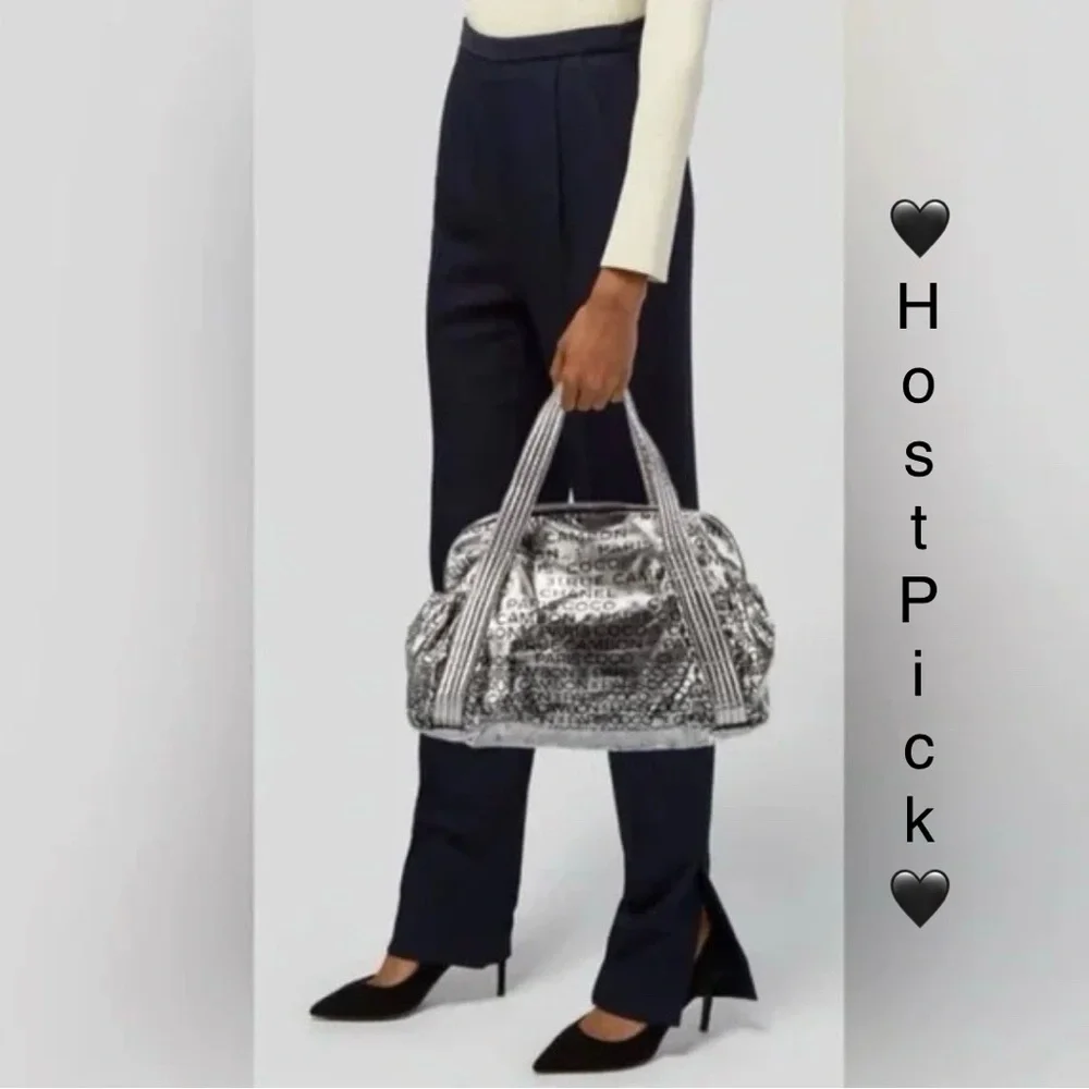 CHANEL Rue Cambon Silver/Black Bowler Bag (12580801) w/COA 🖤Host Pick🖤